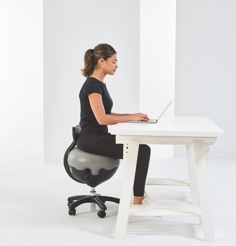 Mambo Max Verstelbare Balstoel - Ergonomische Zitbal voor Kantoor en Thuiswerken - Zwart/Grijs
