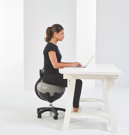 Mambo Max Verstelbare Balstoel - Ergonomische Zitbal voor Kantoor en Thuiswerken - Zwart/Grijs